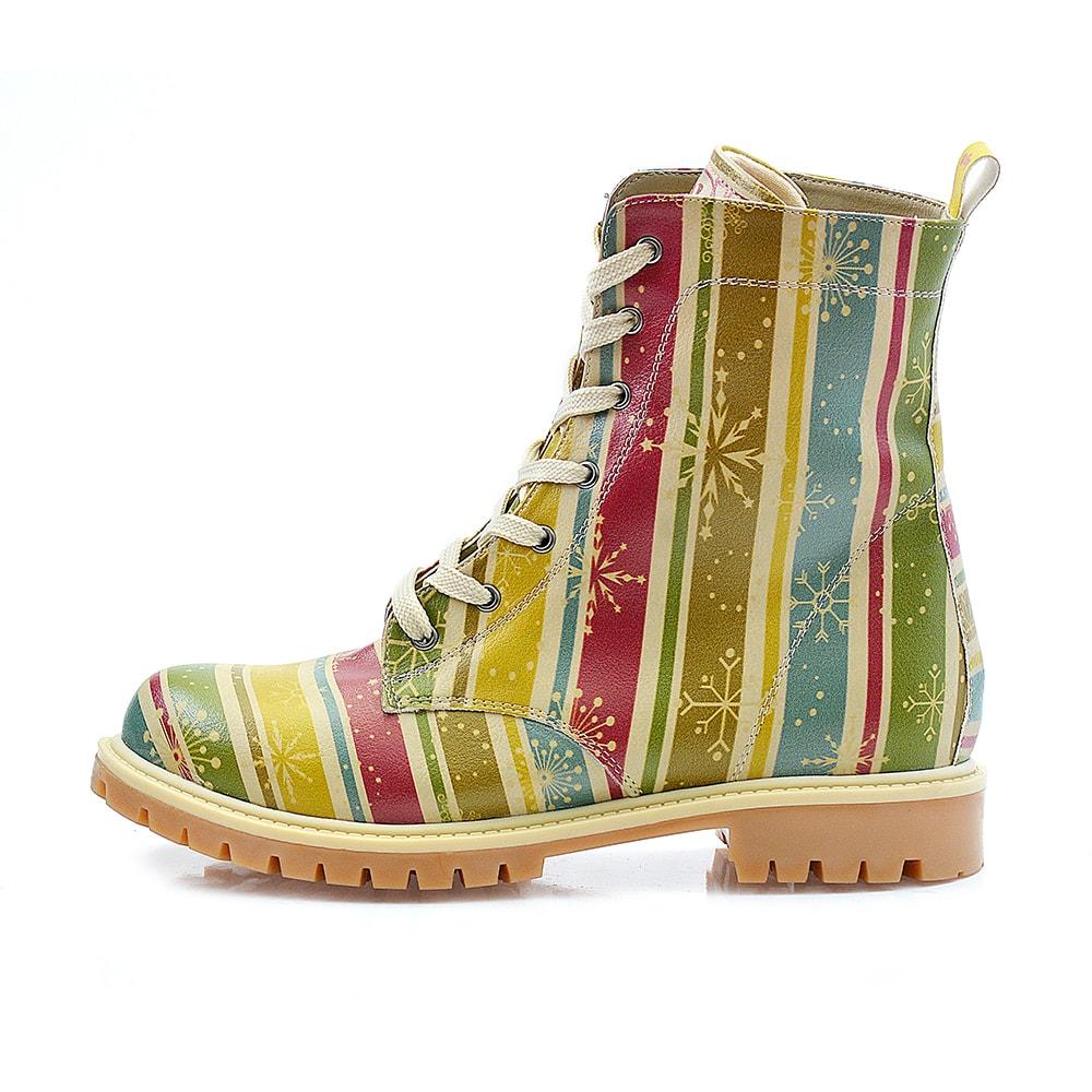 Colored Striped and Snow Crystals Long Boots TMB1022 (1405815259232)