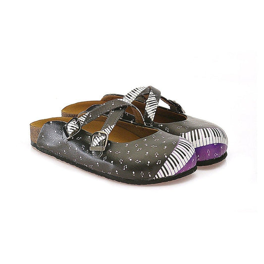 Black Piano Notes Clogs WCAL115 (737673707616)