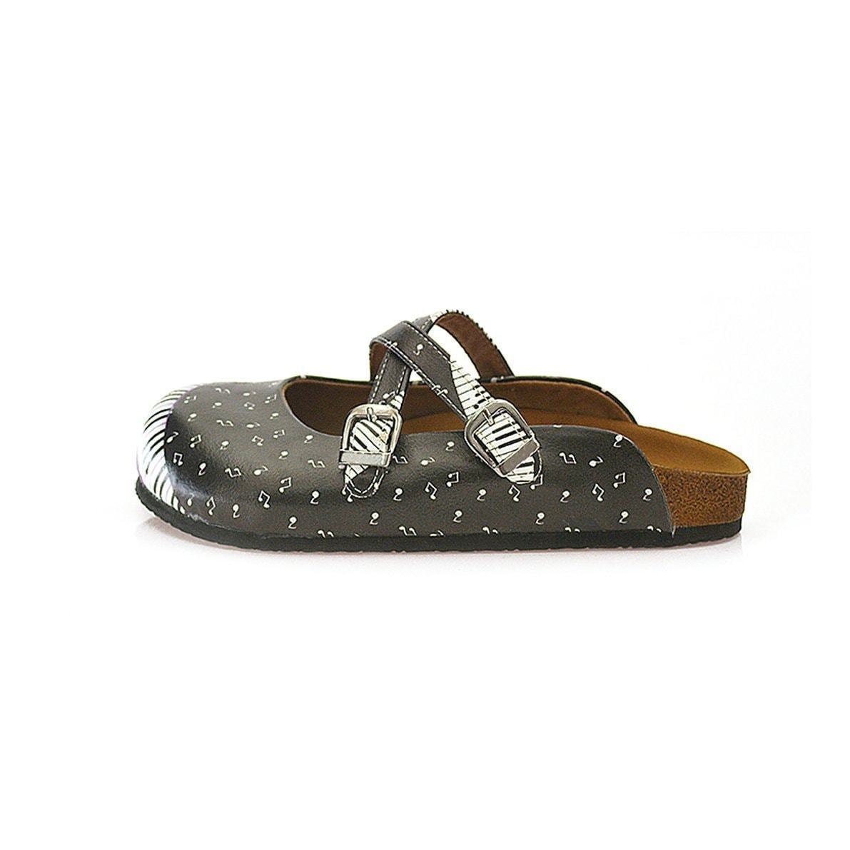 Black Piano Notes Clogs WCAL115 (737673707616)