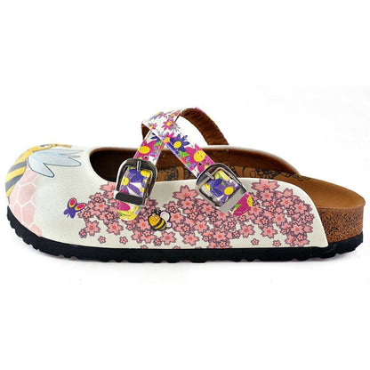 Yellow & Pink Bee Clogs WCAL123 (737673379936)