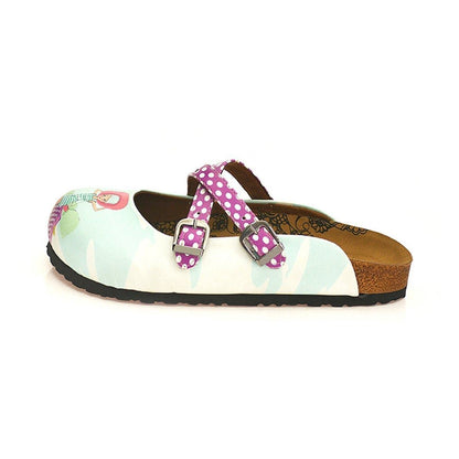 Fuchsia & White Bonjour Paris Cross-Strap Clogs WCAL125 (737673281632)