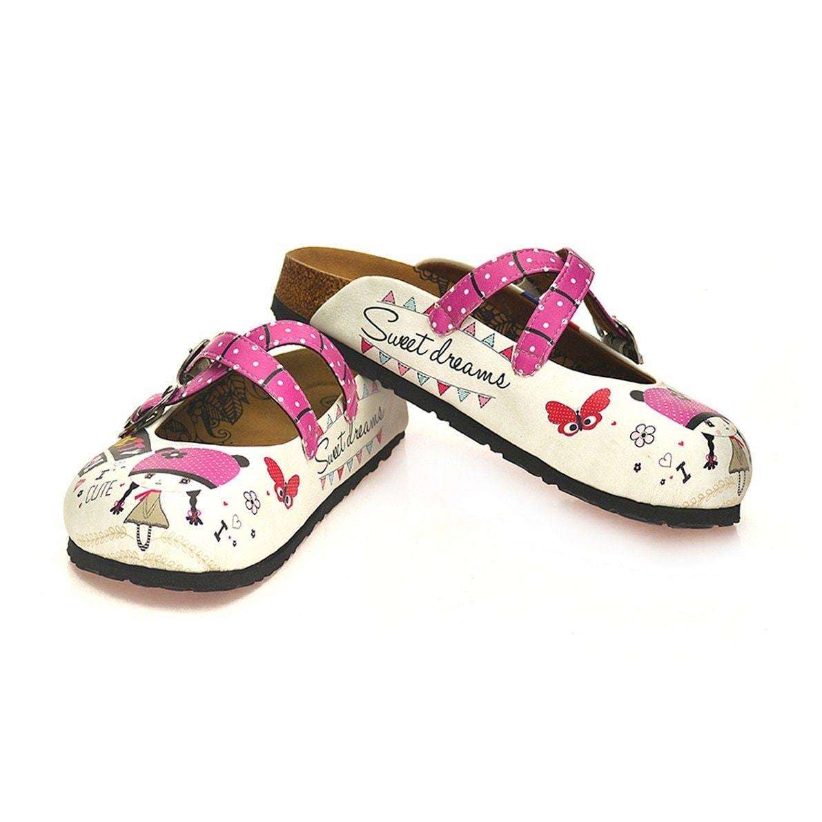 Pink & White Pretty Girl Clogs WCAL130 (737673052256)