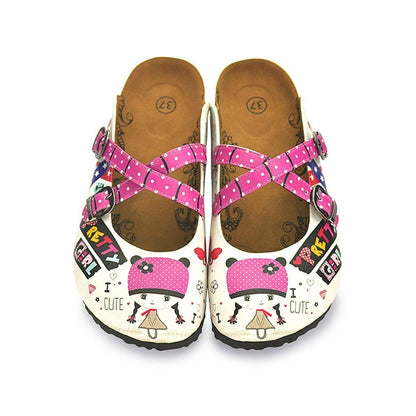 Pink & White Pretty Girl Clogs WCAL130 (737673052256)