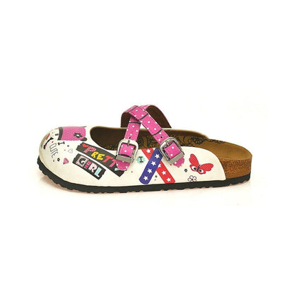 Pink & White Pretty Girl Clogs WCAL130 (737673052256)