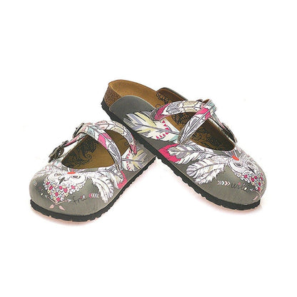 Gray Wild Free Owl Cross-Strap Clogs WCAL133 (737672953952)