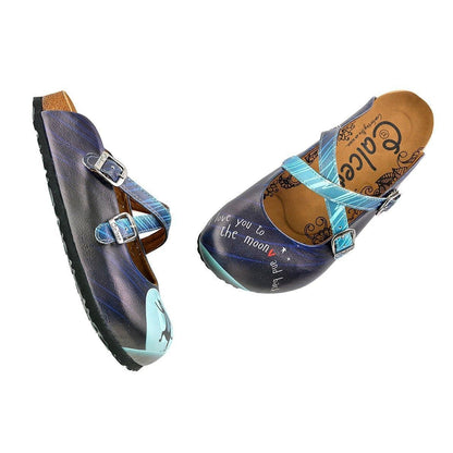 Blue "I Love You To The Moon & Back Clogs WCAL138 (737672200288)