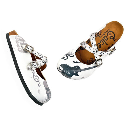 White Music Note Clogs WCAL141 (737671774304)