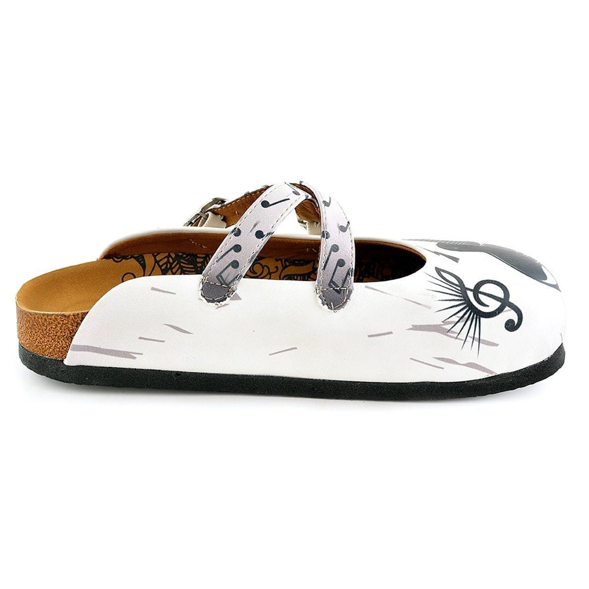 White Music Note Clogs WCAL141 (737671774304)