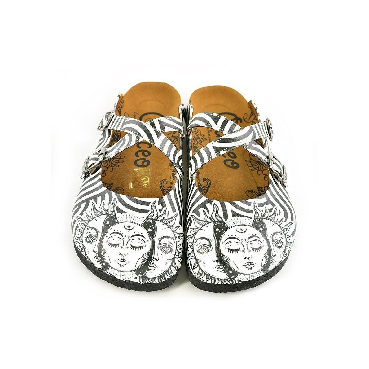 White & Black Sun Crisscross Clogs WCAL145 (737671184480)