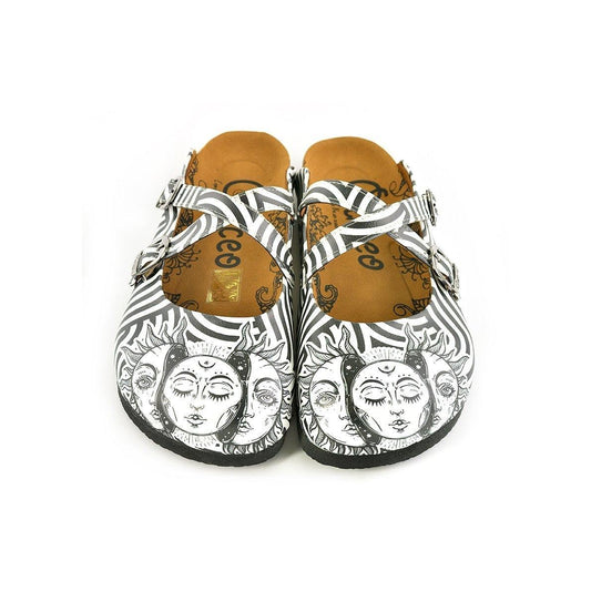 White & Black Sun Crisscross Clogs WCAL145 (737671184480)