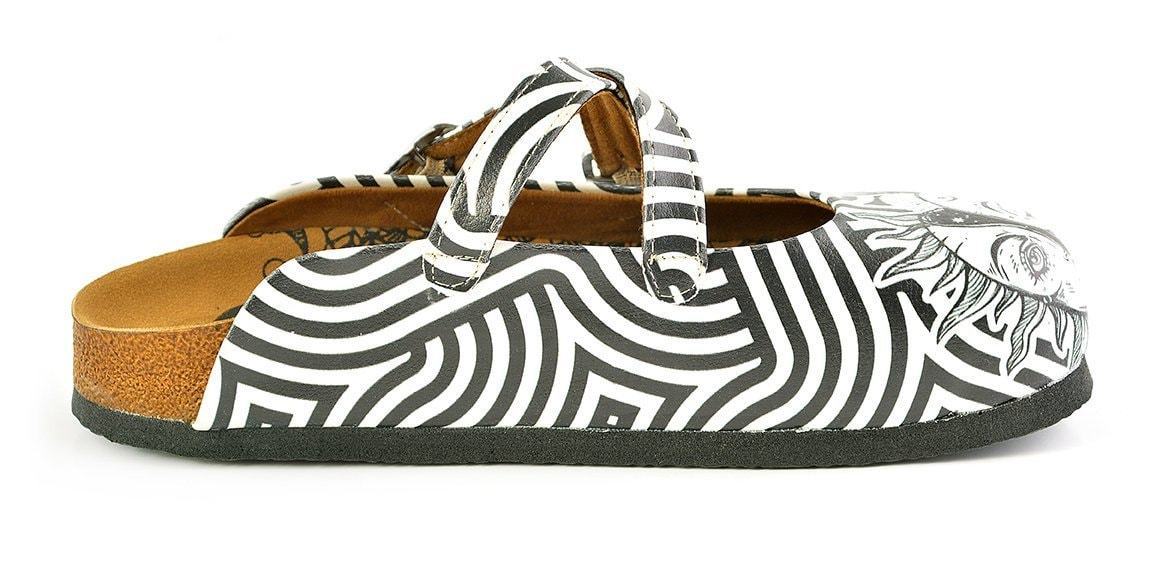 White & Black Sun Crisscross Clogs WCAL145 (737671184480)