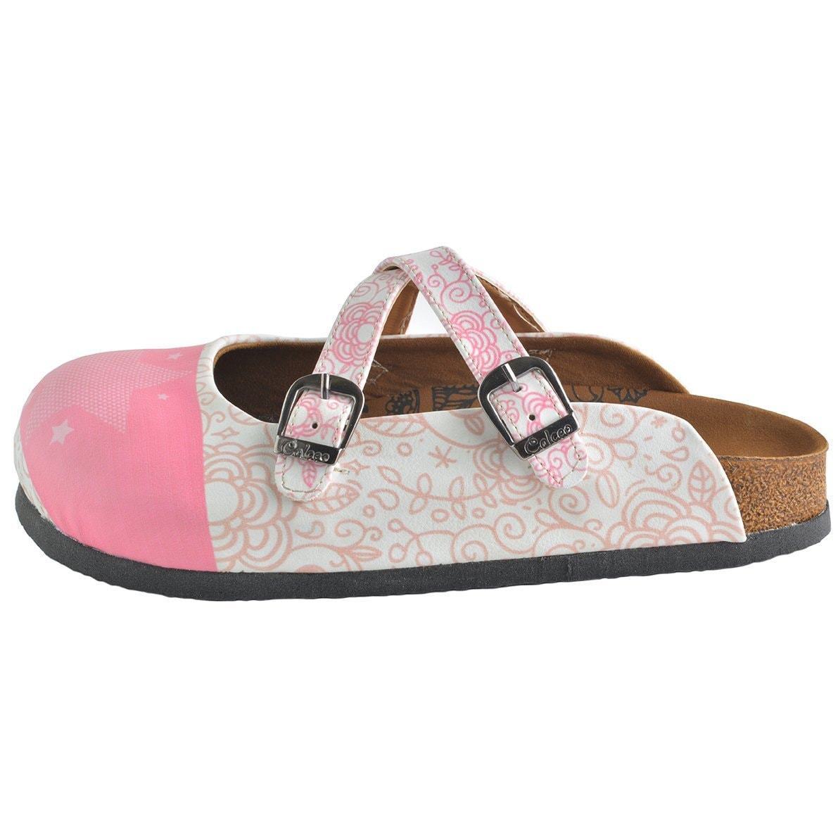 Pink & White Star Clogs WCAL154 (737671053408)