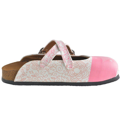 Pink & White Star Clogs WCAL154 (737671053408)