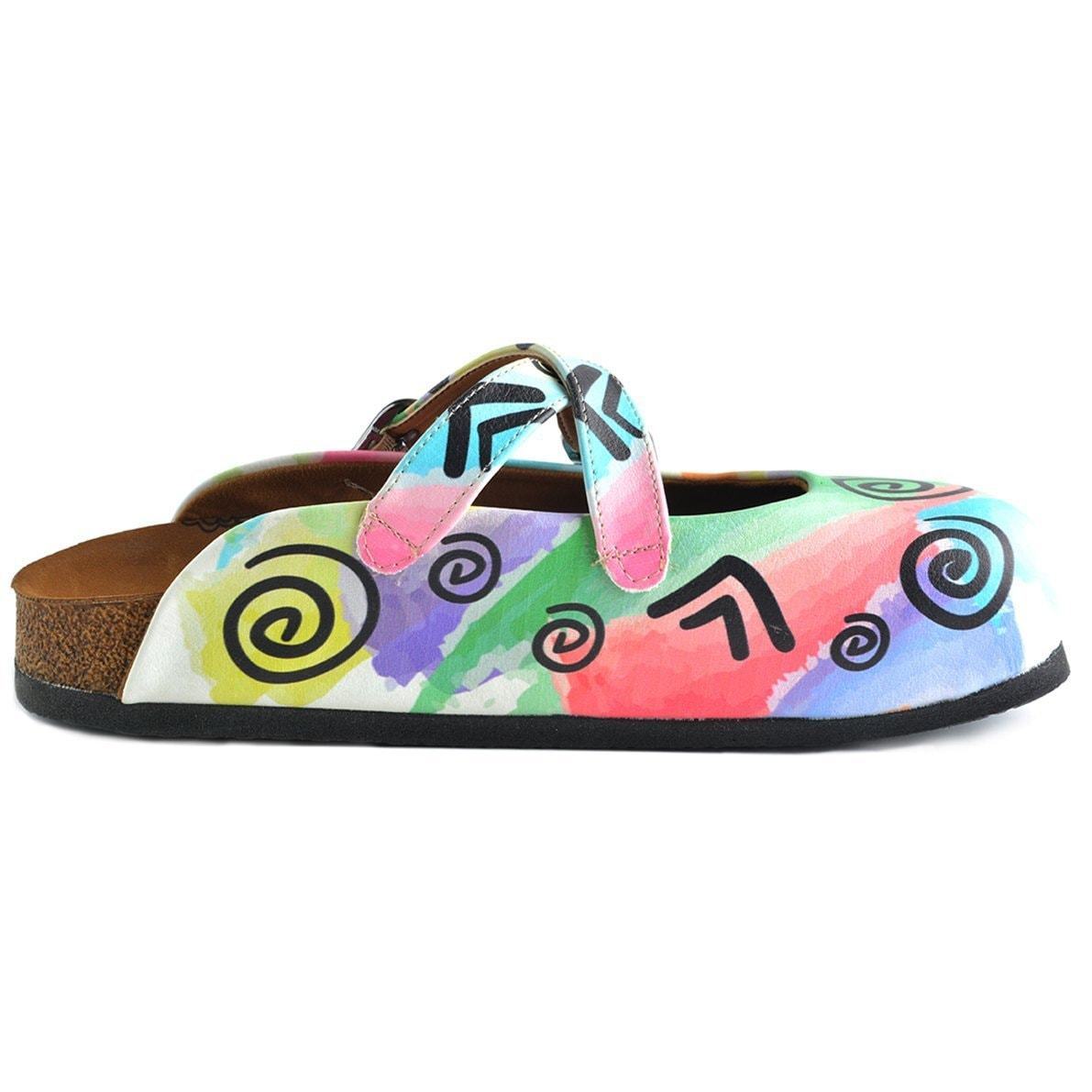 White & Green Swirl Clogs WCAL156 (737670955104)