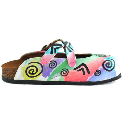 White & Green Swirl Clogs WCAL156 (737670955104)