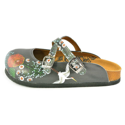 Black & Red Floral Crisscross Clogs WCAL165 (737756577888)