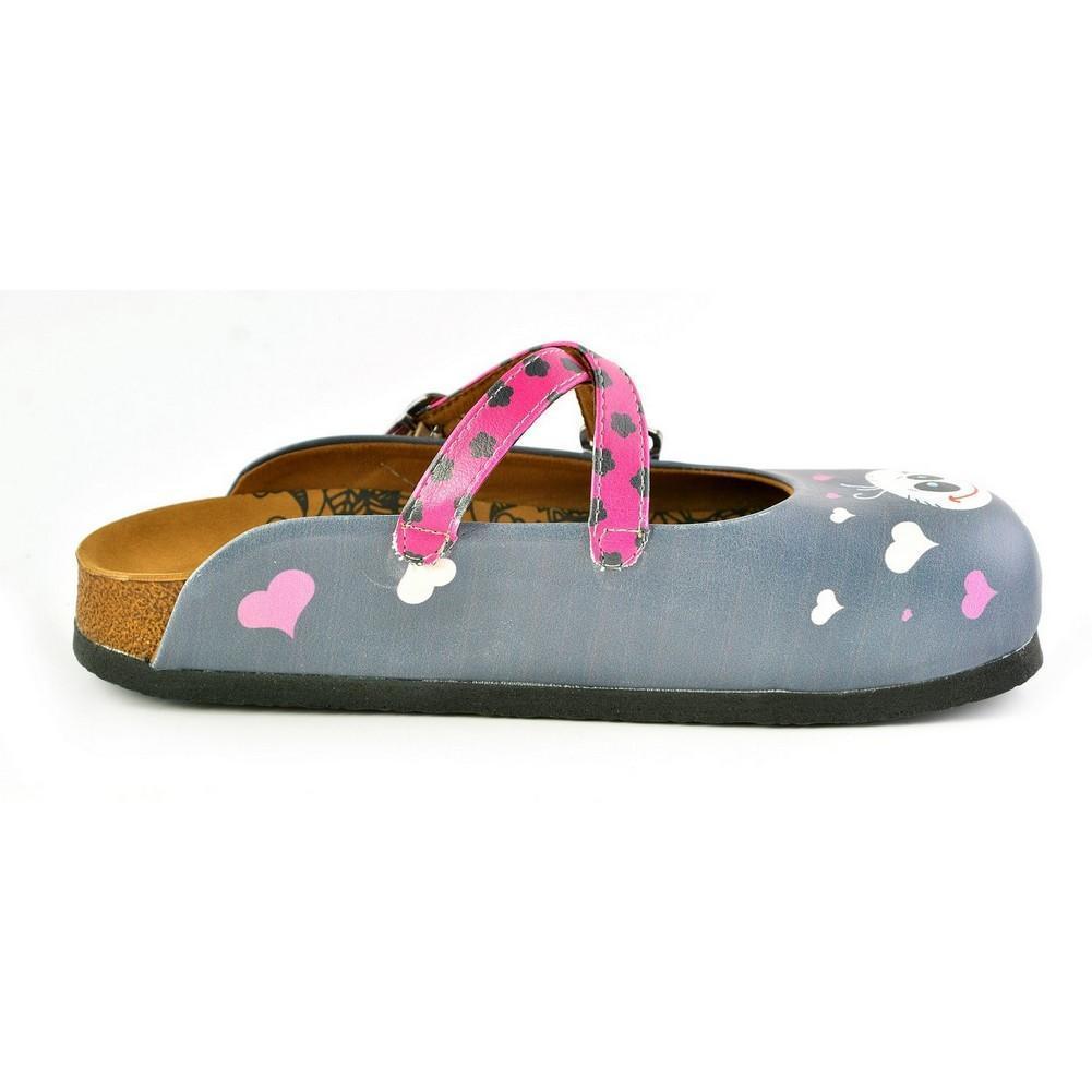 Gray & Pink Heart Crisscross Clogs WCAL167 (774937116768)
