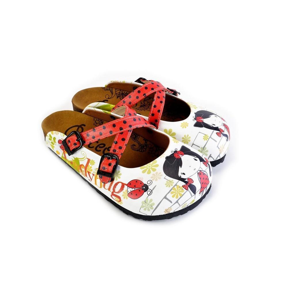 Red and Black Polkadot Pattern Cute Girl Patterned Clogs - WCAL171 (774937575520)