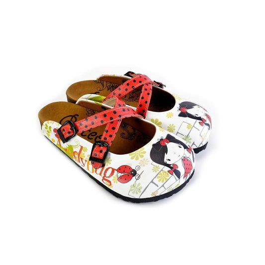 Red and Black Polkadot Pattern Cute Girl Patterned Clogs - WCAL171 (774937575520)