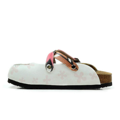 Cream & Pink Cat Crisscross-Strap Clogs - WCAL3212