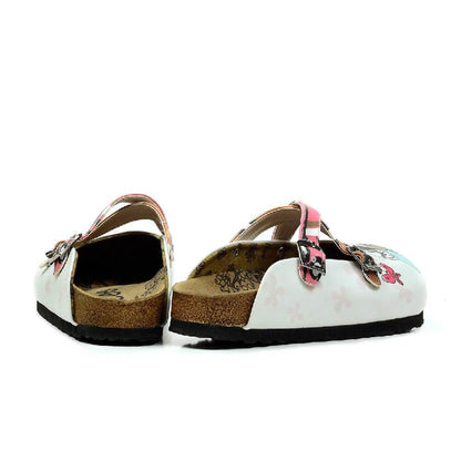 Cream & Pink Cat Crisscross-Strap Clogs - WCAL3212