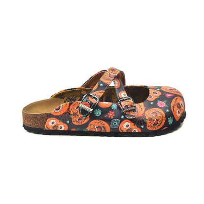 Orange & Black Jack-O-Lantern & Cat Clogs - WCAL3238