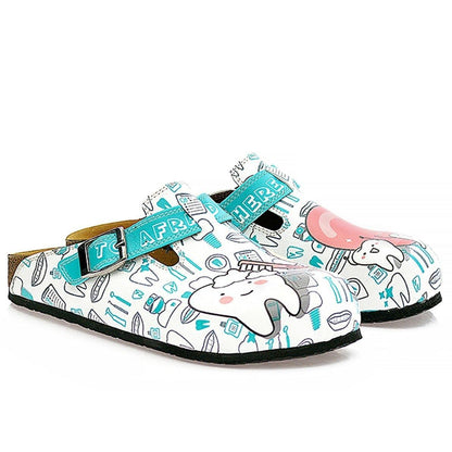 White & Aqua Dentist Clogs WCAL326 (737670758496)