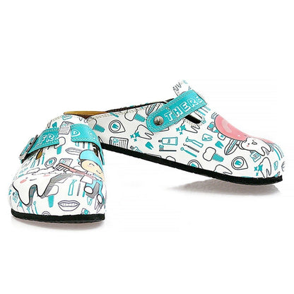 White & Aqua Dentist Clogs WCAL326 (737670758496)