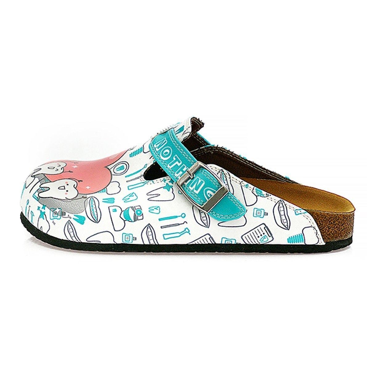 White & Aqua Dentist Clogs WCAL326 (737670758496)
