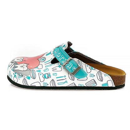White & Aqua Dentist Clogs WCAL326 (737670758496)