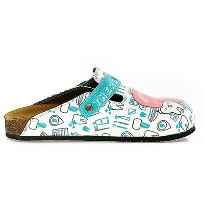 White & Aqua Dentist Clogs WCAL326 (737670758496)