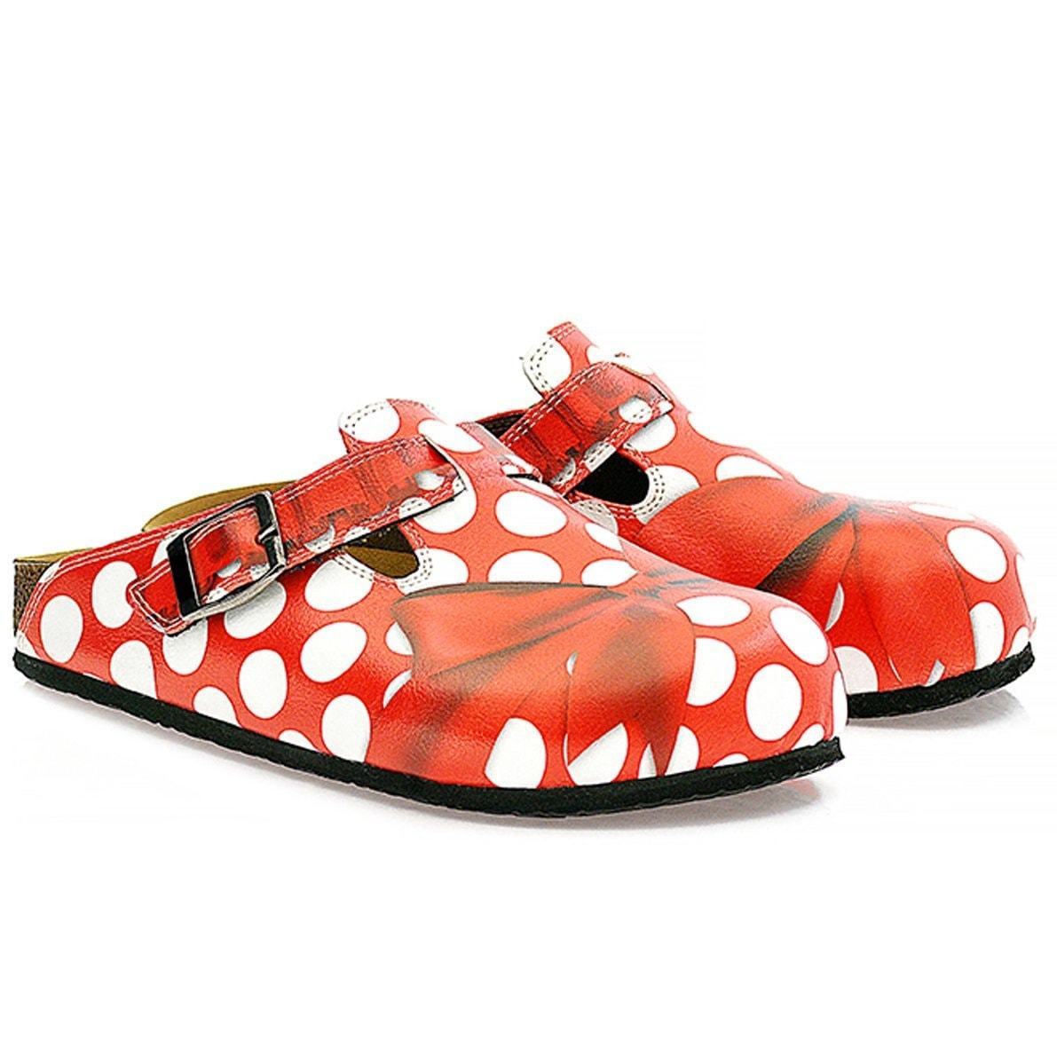 Red Polka Dot Bow Clogs WCAL328 (737670725728)