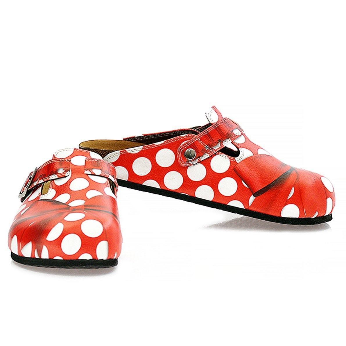 Red Polka Dot Bow Clogs WCAL328 (737670725728)
