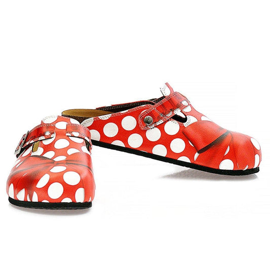 Red Polka Dot Bow Clogs WCAL328 (737670725728)