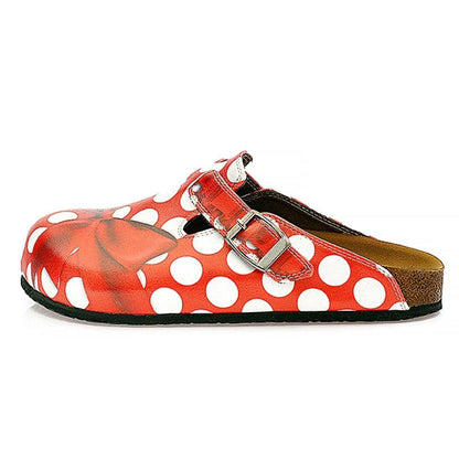 Red Polka Dot Bow Clogs WCAL328 (737670725728)