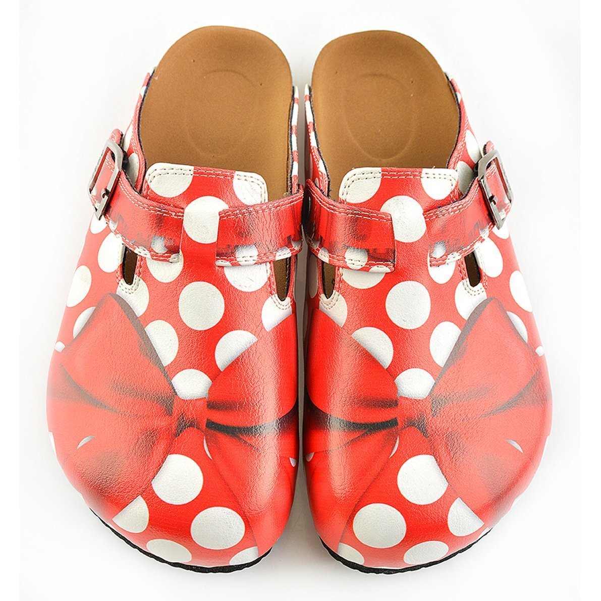 Red Polka Dot Bow Clogs WCAL328 (737670725728)