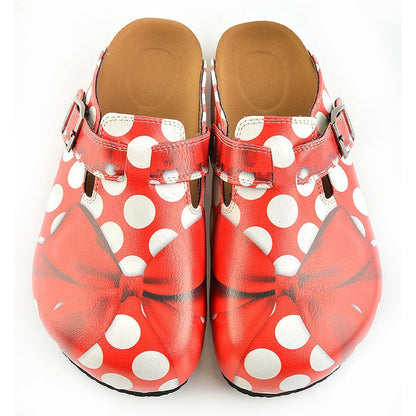 Red Polka Dot Bow Clogs WCAL328 (737670725728)