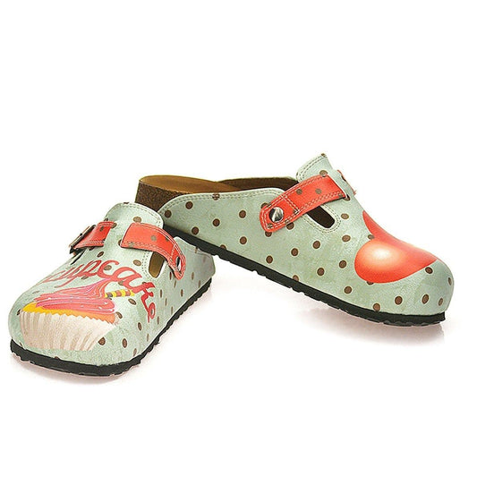 Light Blue & Red Cupcake Clogs WCAL331 (737670627424)