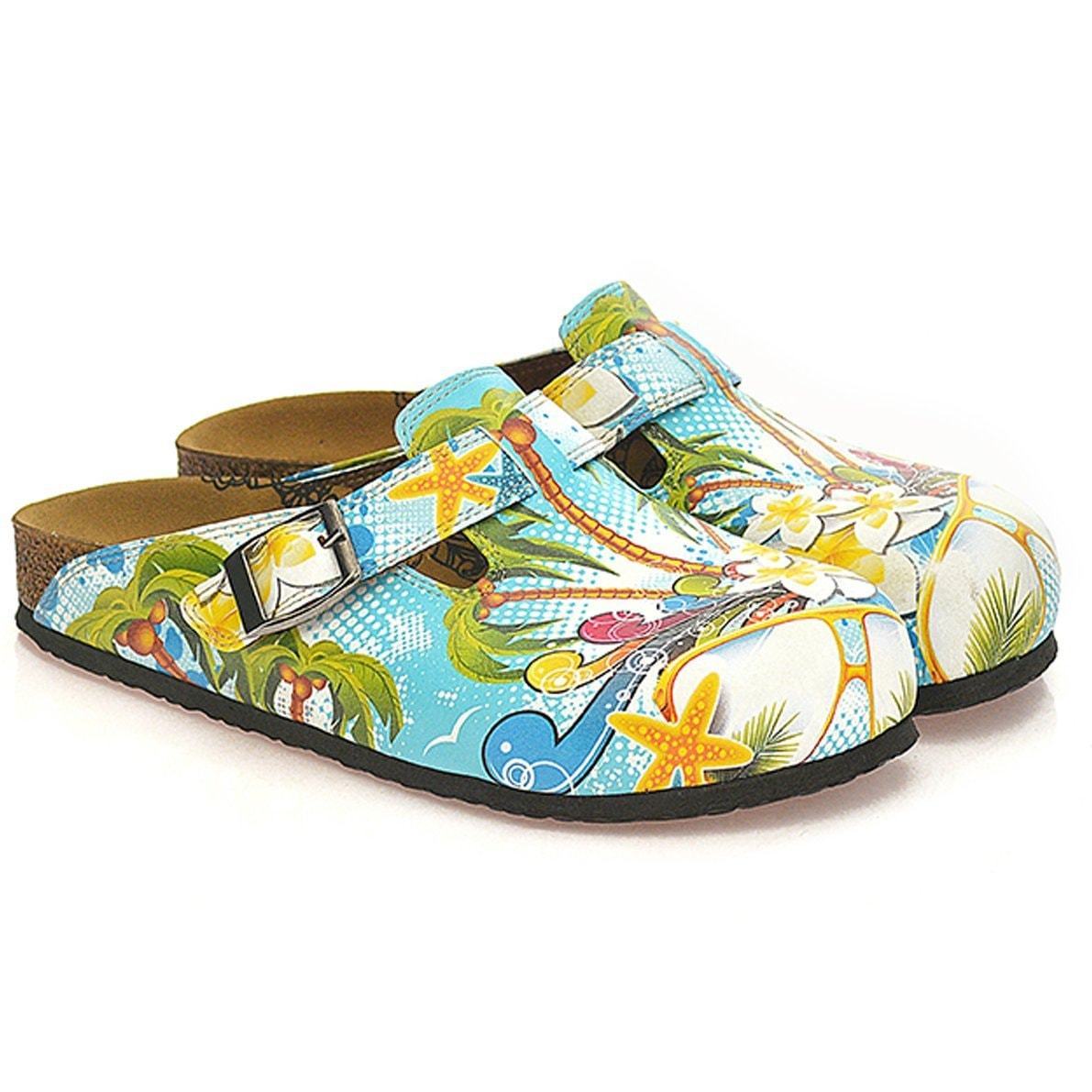 Blue & Yellow Tropical Clogs WCAL337 (737670561888)