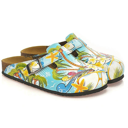 Blue & Yellow Tropical Clogs WCAL337 (737670561888)
