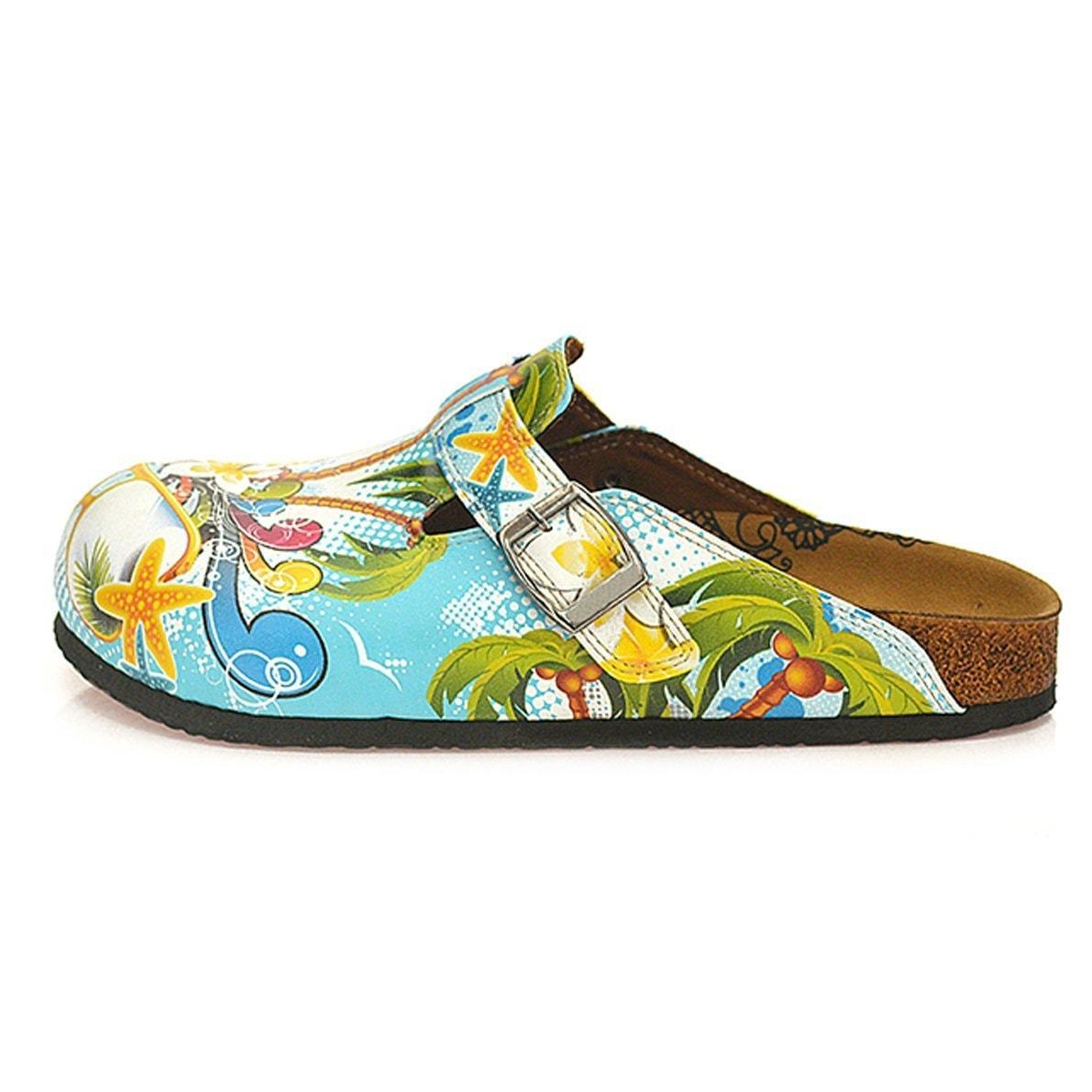 Blue & Yellow Tropical Clogs WCAL337 (737670561888)