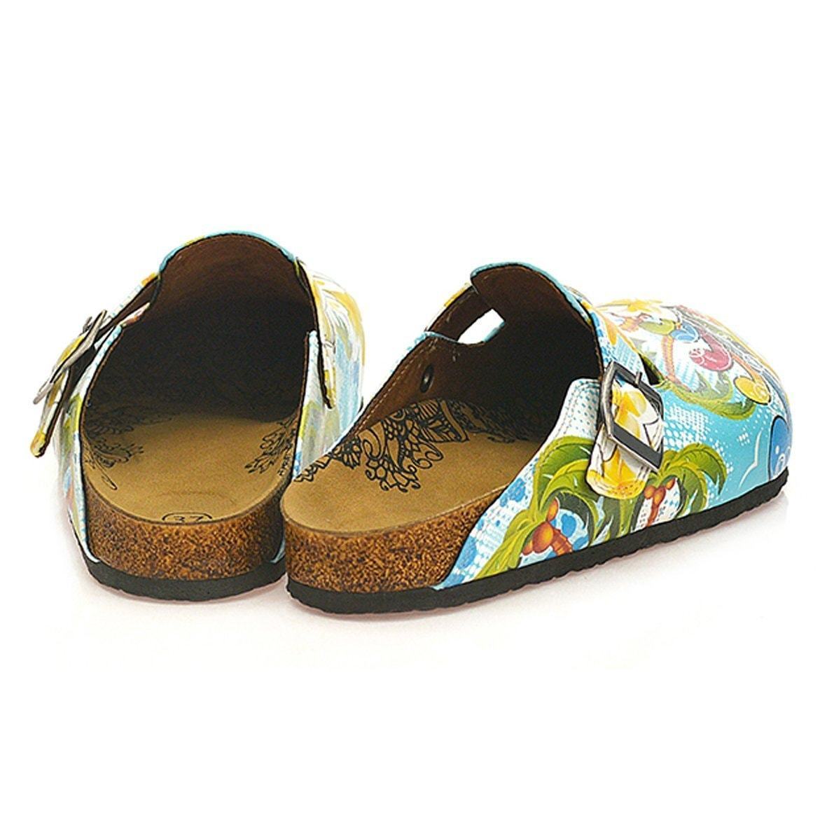 Blue & Yellow Tropical Clogs WCAL337 (737670561888)