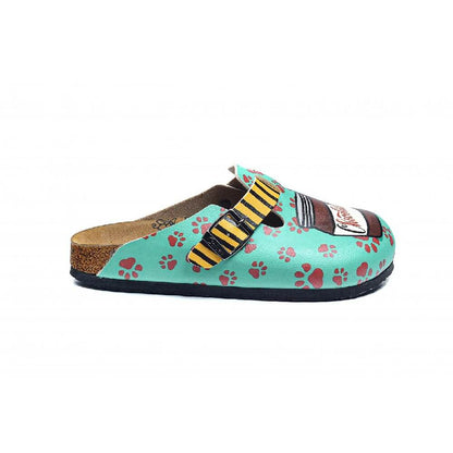 Blue & Yellow Paw & Fox Clogs - WCAL3434