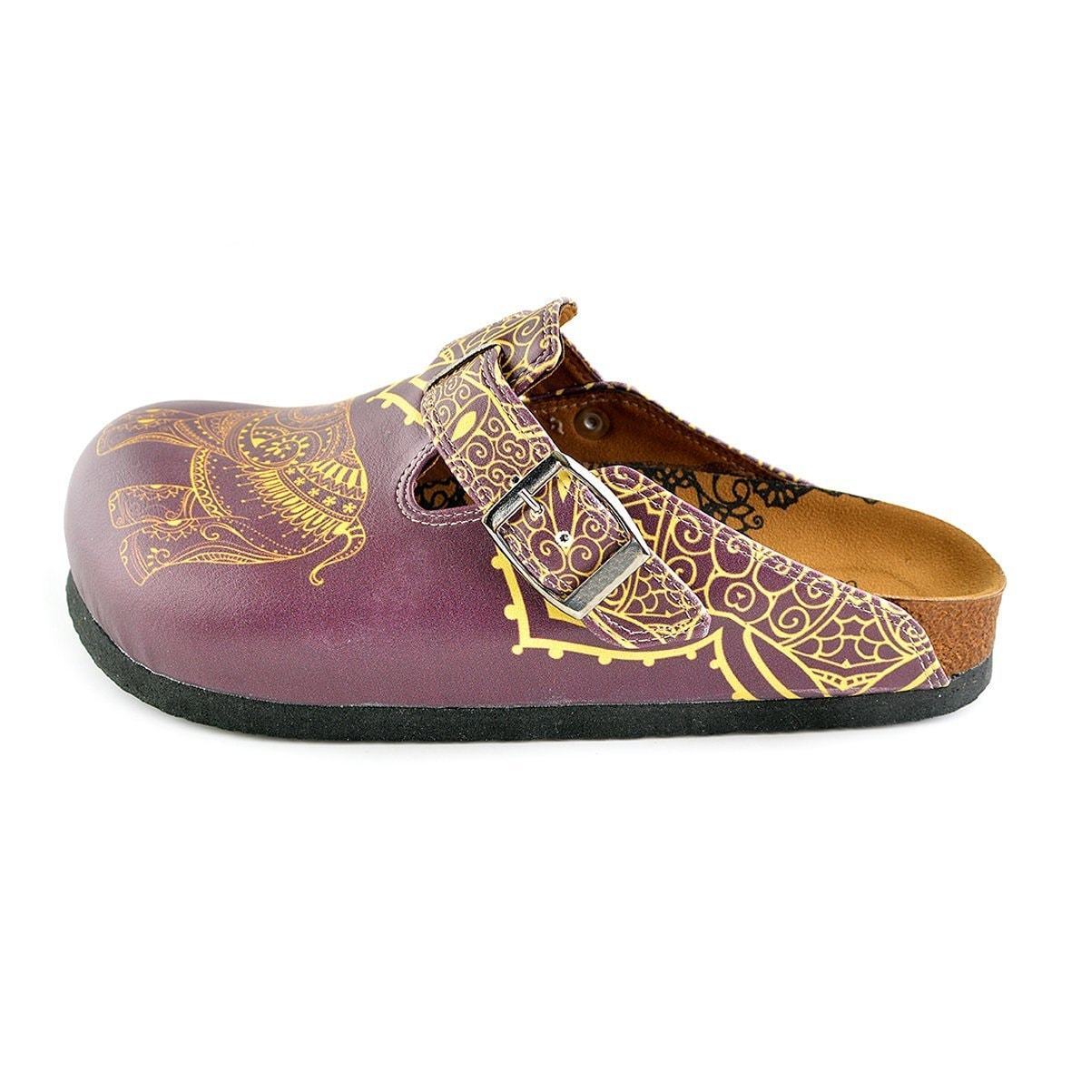 Purple & Yellow Elephant Clogs WCAL345 (737670266976)