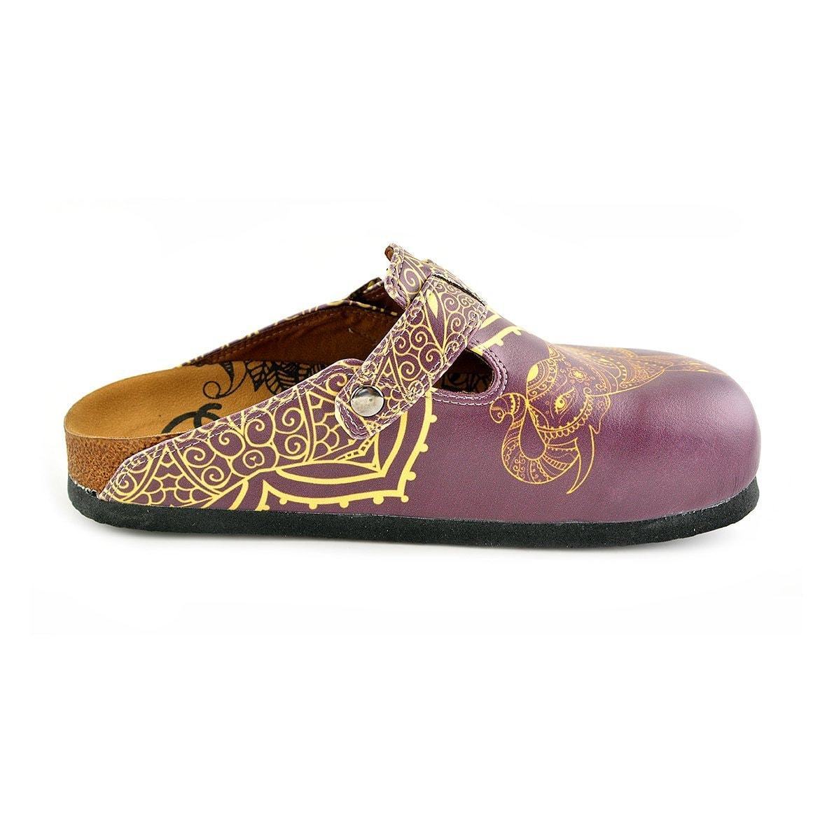 Purple & Yellow Elephant Clogs WCAL345 (737670266976)