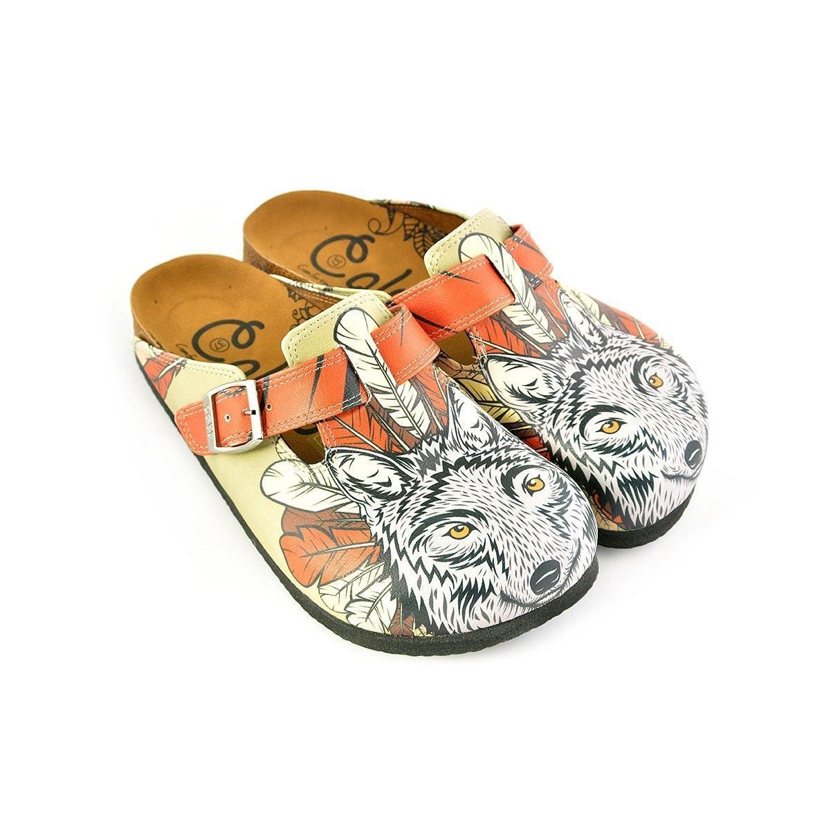 Yellow & White Fox Clogs WCAL350 (737670168672)