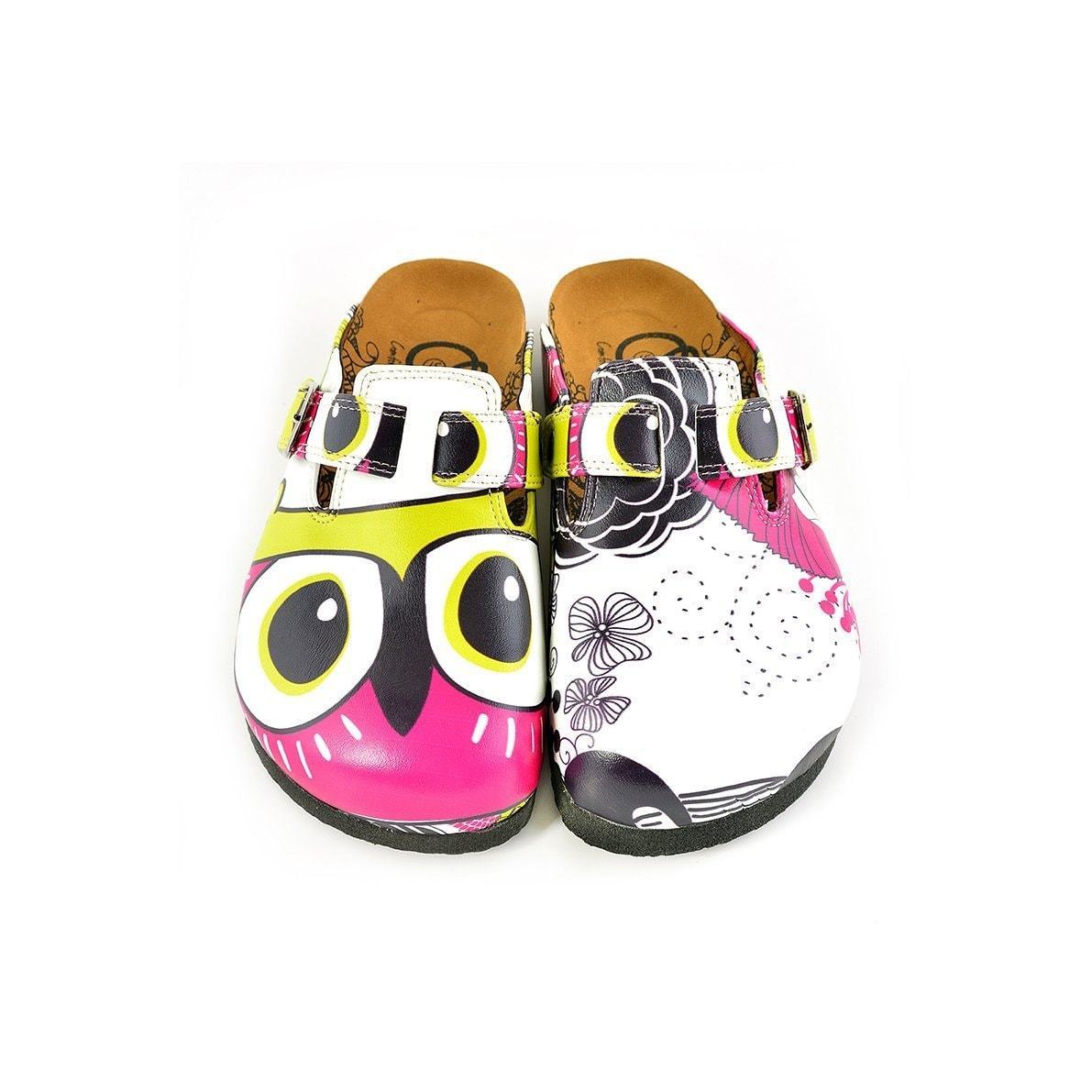 Pink & White Eyes Clogs WCAL351 (737670135904)