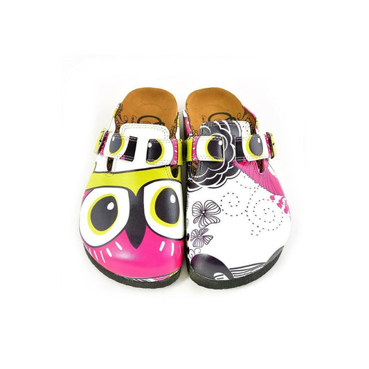 Pink & White Eyes Clogs WCAL351 (737670135904)