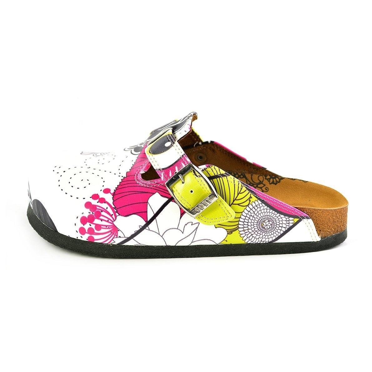 Pink & White Eyes Clogs WCAL351 (737670135904)
