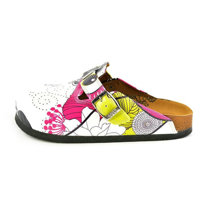 Pink & White Eyes Clogs WCAL351 (737670135904)